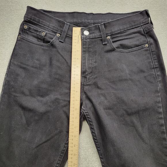 Levi's 514 Jeans Men's Black Regular Straight Stretch Dark Wash Tag Size 30x32 - Picture 5 of 8